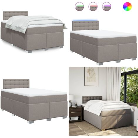 Giroletto a Molle con Materasso Tortora 120x190 cm in Tessuto - Materasso a molle insacchettate - Letto a molle