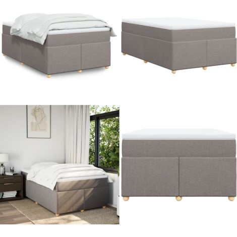 Giroletto a Molle con Materasso Tortora 120x190 cm in Tessuto - Materasso a molle insacchettate - Letto a molle