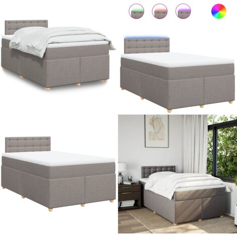 Giroletto a Molle con Materasso Tortora 120x190 cm in Tessuto - Materasso a molle insacchettate - Letto a molle