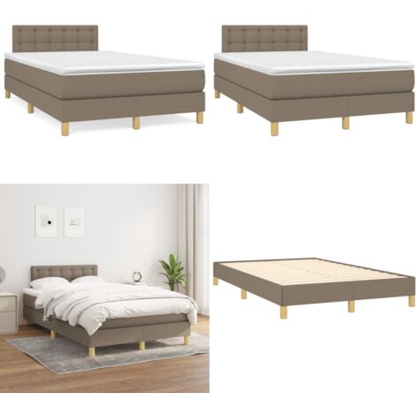 Giroletto a Molle con Materasso Tortora 120x190 cm in Tessuto - Materasso a molle - Letto a molle