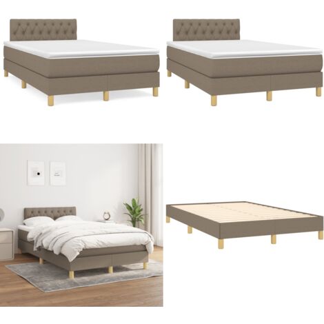 Giroletto a Molle con Materasso Tortora 120x190 cm in Tessuto - Materasso a molle - Letto a molle