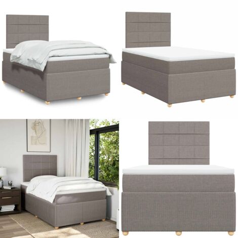 Giroletto a Molle con Materasso Tortora 120x190 cm in Tessuto - Materasso a molle - Letto a molle