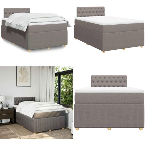 Giroletto a Molle con Materasso Tortora 120x190 cm in Tessuto - Materasso a molle - Letto a molle