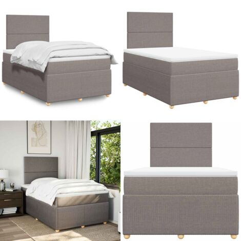 Giroletto a Molle con Materasso Tortora 120x190 cm in Tessuto - Materasso a molle - Letto a molle