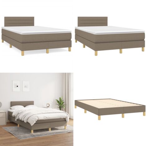 Giroletto a Molle con Materasso Tortora 120x190 cm in Tessuto - Materasso a molle - Letto a molle