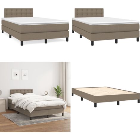 Giroletto a Molle con Materasso Tortora 120x190 cm in Tessuto - Materasso a molle - Letto a molle