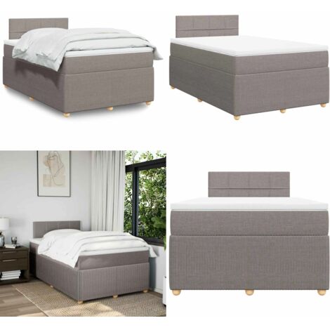Giroletto a Molle con Materasso Tortora 120x190 cm in Tessuto - Materasso a molle - Letto a molle