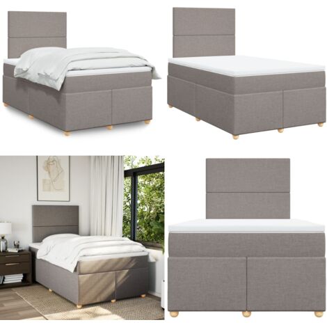 Giroletto a Molle con Materasso Tortora 120x190 cm in Tessuto - Materasso a molle - Letto a molle