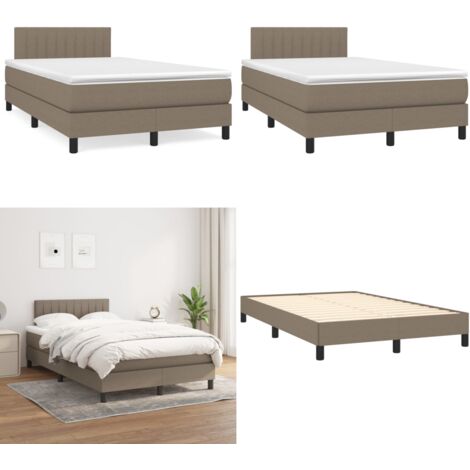 Giroletto a Molle con Materasso Tortora 120x190 cm in Tessuto - Materasso a molle - Letto a molle