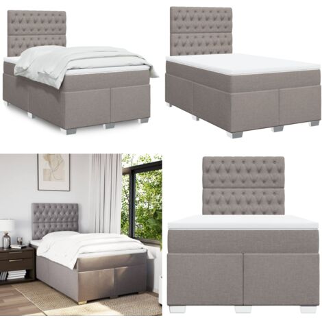 Giroletto a Molle con Materasso Tortora 120x190 cm in Tessuto - Materasso a molle - Letto a molle