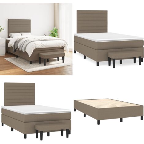 Giroletto a Molle con Materasso Tortora 120x200 cm in Tessuto - Materasso a molle - Letto tortora