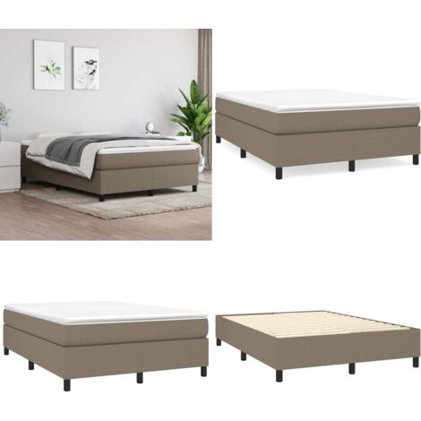Giroletto a Molle con Materasso Tortora 140x190 cm in Tessuto - Materasso a molle - Letto a molle