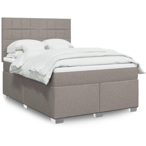 Giroletto a Molle con Materasso Tortora 140x190 cm in Tessuto vidaXL