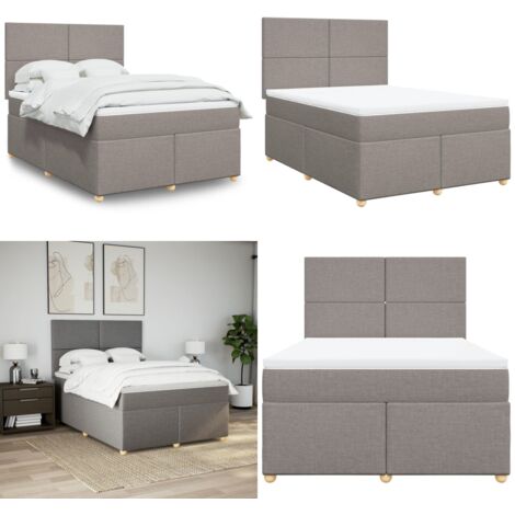 Giroletto a Molle con Materasso Tortora 160x200 cm in Tessuto - Materasso a molle insacchettate - Letto a molle