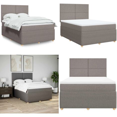 Giroletto a Molle con Materasso Tortora 160x200 cm in Tessuto - Materasso a molle insacchettate - Letto a molle