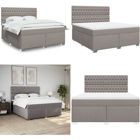 Giroletto a Molle con Materasso Tortora 180x200 cm in Tessuto - Materasso a molle insacchettate - Letto a molle