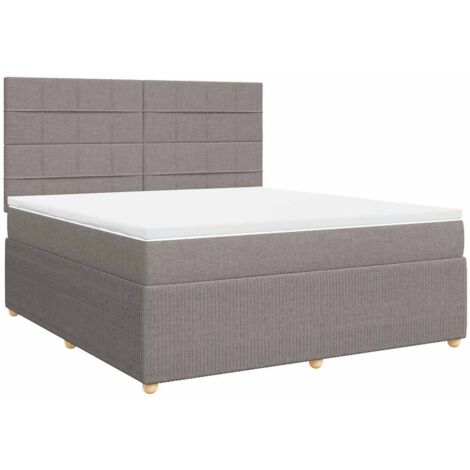 Giroletto a Molle con Materasso Tortora 180x200 cm in Tessuto vidaXL