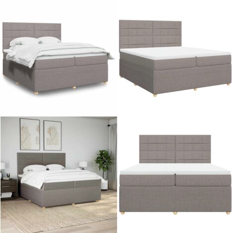 Giroletto a Molle con Materasso Tortora 200x200 cm in Tessuto - Materasso a molle - Letto a molle