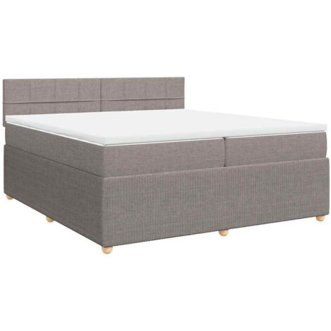 Giroletto a Molle con Materasso Tortora 200x200 cm in Tessuto vidaXL