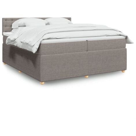 Giroletto a Molle con Materasso Tortora 200x200 cm in Tessuto vidaXL