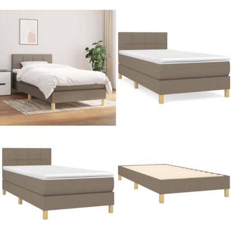 Giroletto a Molle con Materasso Tortora 90x200 cm inTessuto - Materasso a molle - Letto a molle