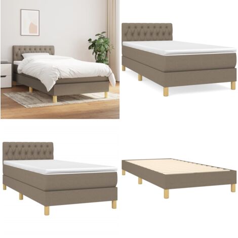 Giroletto a Molle con Materasso Tortora 90x200 cm inTessuto - Materasso a molle - Letto a molle