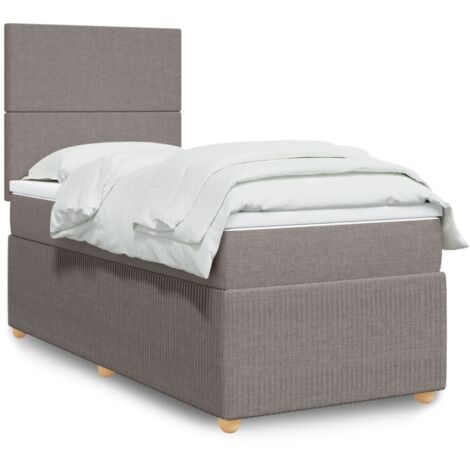 Giroletto a Molle con Materasso Tortora 90x200 cm inTessuto vidaXL