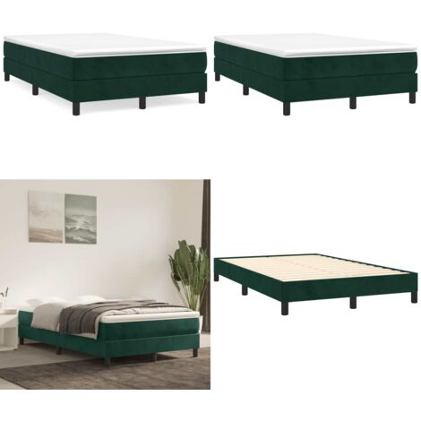 Giroletto a Molle con Materasso Verde Scuro 120x190 cm Velluto - Materasso a molle insacchettate - Letto con materasso