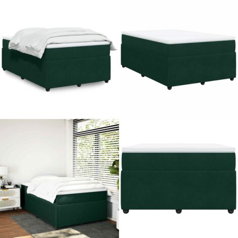 Giroletto a Molle con Materasso Verde Scuro 120x200 cm Velluto - Materasso a molle insacchettate - Giroletto con materasso