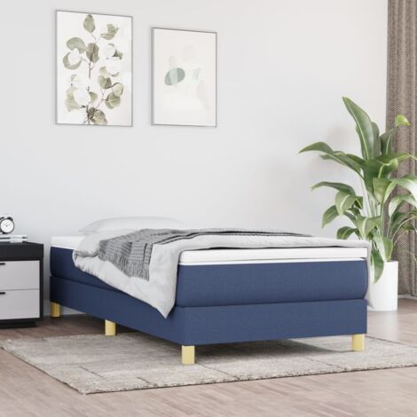 Letto singolo ragazzo, finitura in tessuto Blu opale