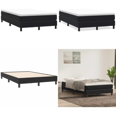 Giroletto a Molle senza Materasso Nero 120x210 cm in Velluto - Letto a molle senza materasso - Letto a molle in velluto