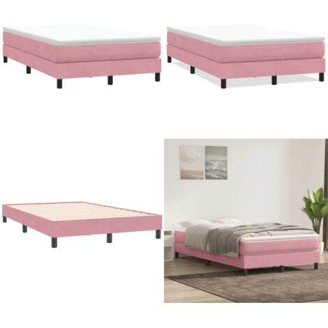 Giroletto a Molle senza Materasso Rosa 120x210 cm in Velluto - Letto rosa - Materasso a molle