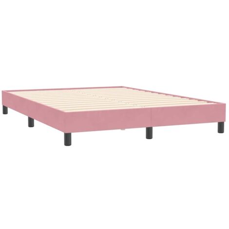 Giroletto a Molle senza Materasso Rosa 160x210 cm in Velluto vidaXL