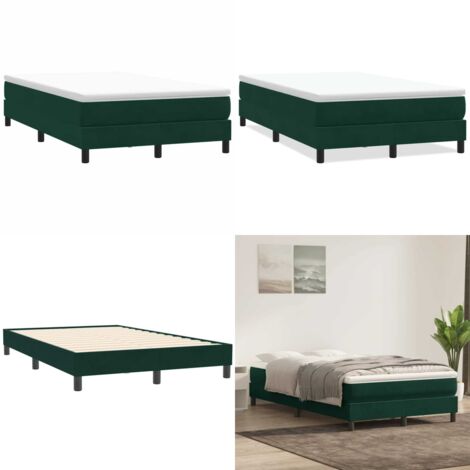 Giroletto a Molle senza Materasso Verde Scuro 120x210cm Velluto - Materasso a molle - Letto in velluto