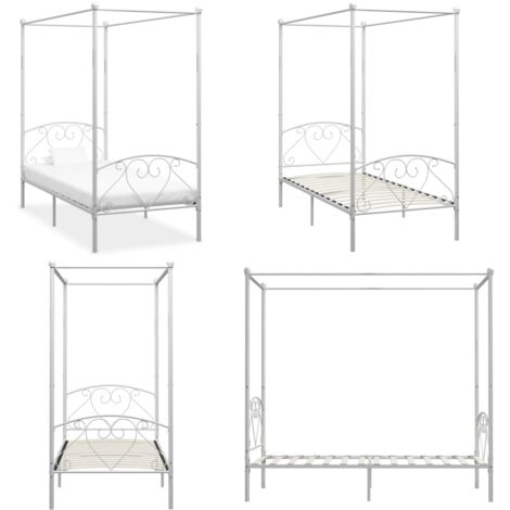 Giroletto Baldacchino senza Materasso 100x200 cm Metallo - Letto con baldacchino - Letto con tende