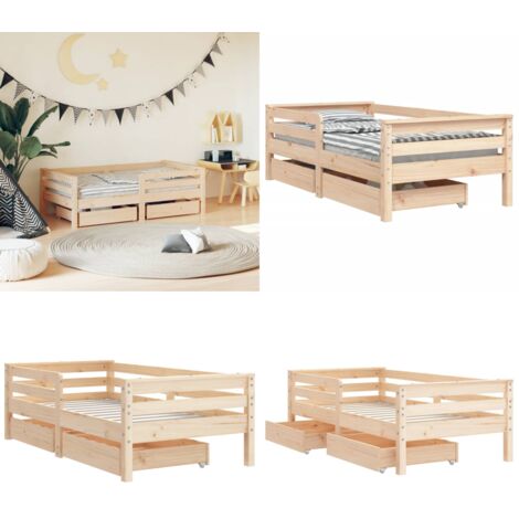 Giroletto Bambini con Cassetti 70x140 cm Legno Massello di Pino - Letto per bambini - Letto bambini in legno