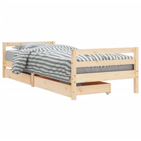 Giroletto Bambini con Cassetti 90x200 cm Legno Massello di Pino vidaXL