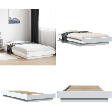 Giroletto Bianco 100x200 cm in Legno Massello - Letto in legno - Materasso per letto