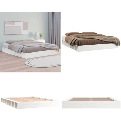 Giroletto Bianco 120x200 cm in Legno Massello - Letto in legno - Letto salvaspazio
