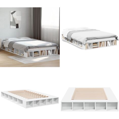 Giroletto Bianco 120x200 cm in Legno Multistrato - Letto in legno multistrato - Giroletto con doghe