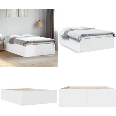 Giroletto Bianco 135x190 cm in Legno Multistrato - Letto in legno - Materasso in legno