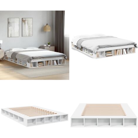 Giroletto Bianco 140x200 cm in Legno Multistrato - Letto in legno - Giroletto con doghe