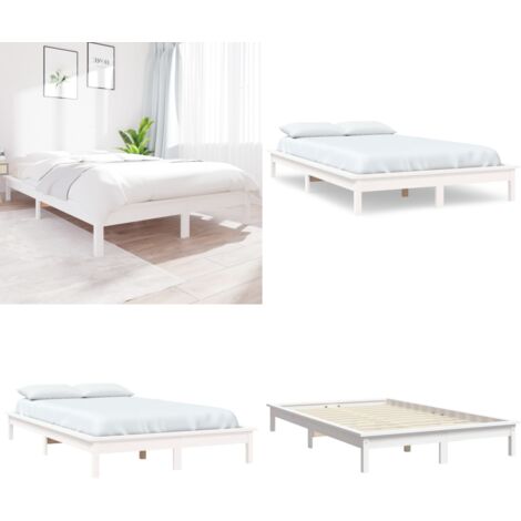 Giroletto Bianco 150x200 cm in Legno Massello di Pino King Size - Giroletto in pino - Giroletto per camera da letto