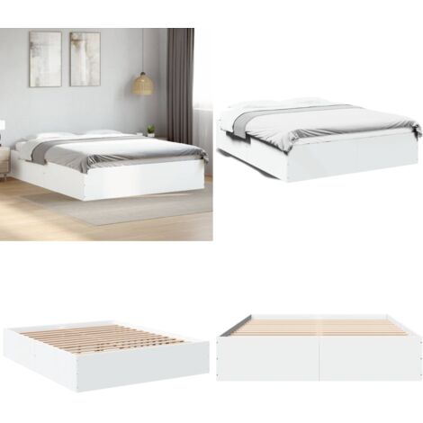 Giroletto Bianco 150x200 cm in Legno Multistrato - Letto in legno - Materasso