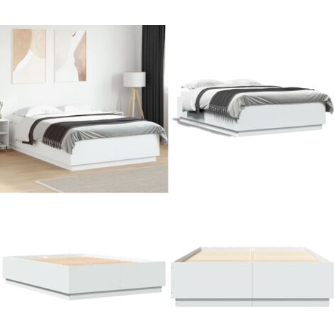 Giroletto Bianco 150x200 cm in Legno Multistrato - Letto in legno - Materasso per letto