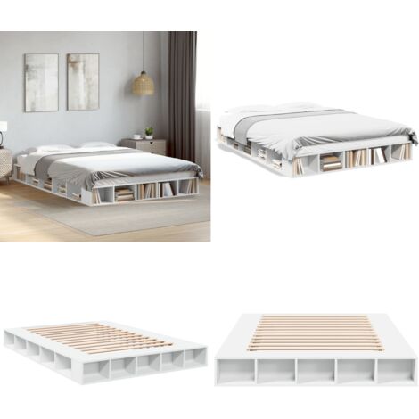 Giroletto Bianco 160x200 cm in Legno Multistrato - Letto in legno - Giroletto bianco