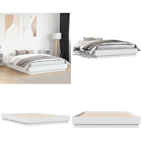 Giroletto Bianco 160x200 cm in Legno Multistrato - Letto in legno - Materasso letto