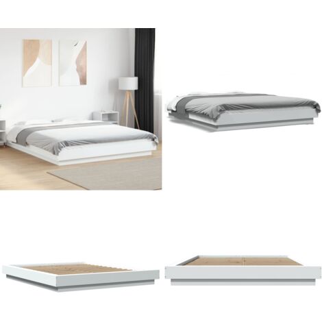 Giroletto Bianco 160x200 cm in Legno Multistrato - Materasso letto - Letto in legno