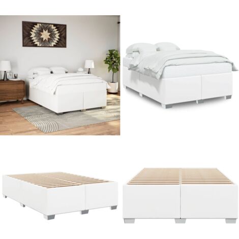 Giroletto Bianco 160x200 cm in Similpelle - Materasso - Letto