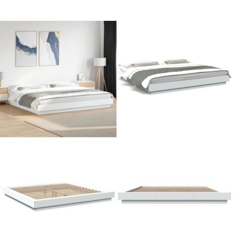 Giroletto Bianco 180x200 cm in Legno Multistrato - Letto in legno - Materasso letto